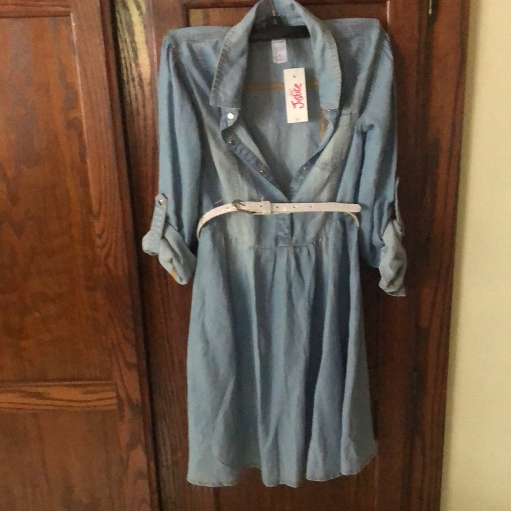 Jean dress mid or long sleeves size 8 Justice